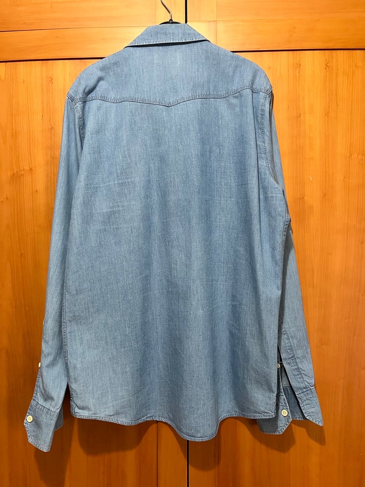 Erkek Gri Mavi Denim Gömlek - Görsel 4