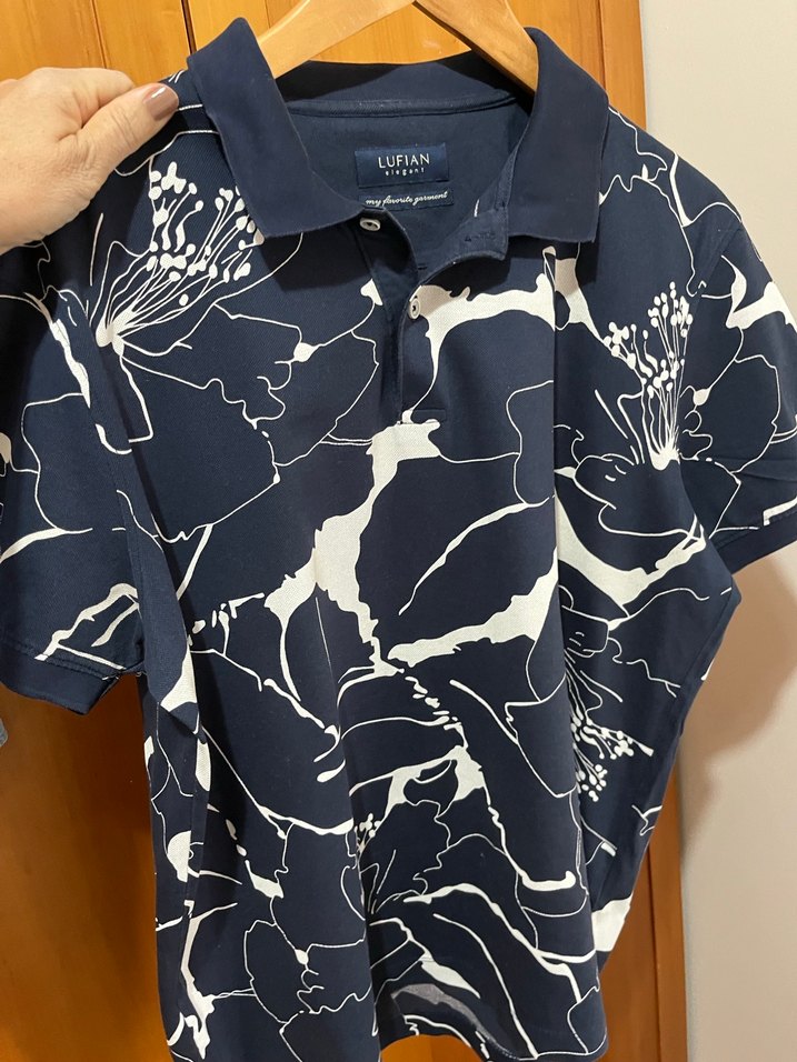 Lacivert Desenli Erkek Lufian Tişört - Görsel 3