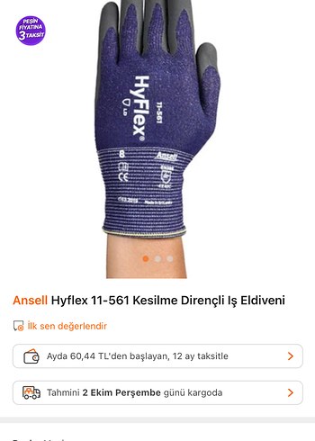 Ansell Hyflex 11-561 Kesilme Dirençli İş Eldiveni