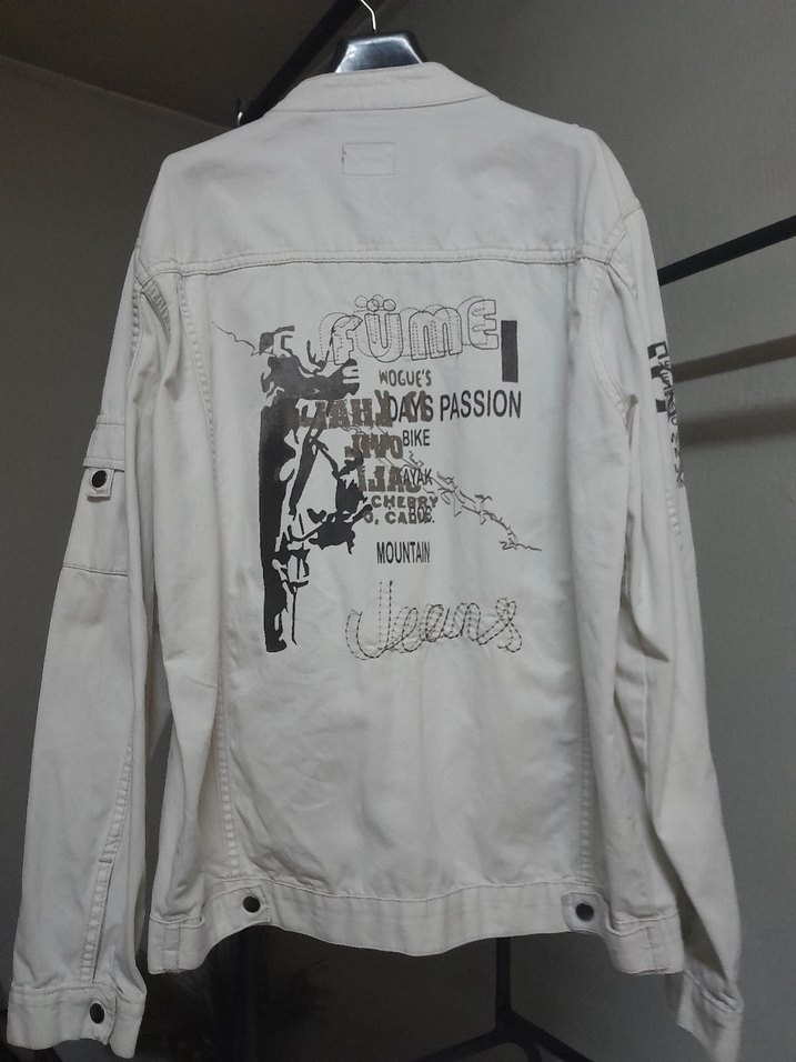 Erkek Beyaz Fermuarlı Midi Ceket - Görsel 2