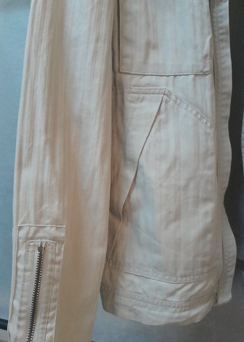 Düğmeli Bej Keten Erkek Ceket - Görsel 6