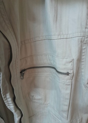 Düğmeli Bej Keten Erkek Ceket - Görsel 10