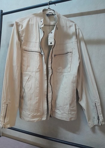 Düğmeli Bej Keten Erkek Ceket - Görsel 7
