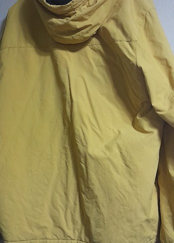 Bershka marka, L beden, kapüşonlu sarı anorak mont. - Görsel 5