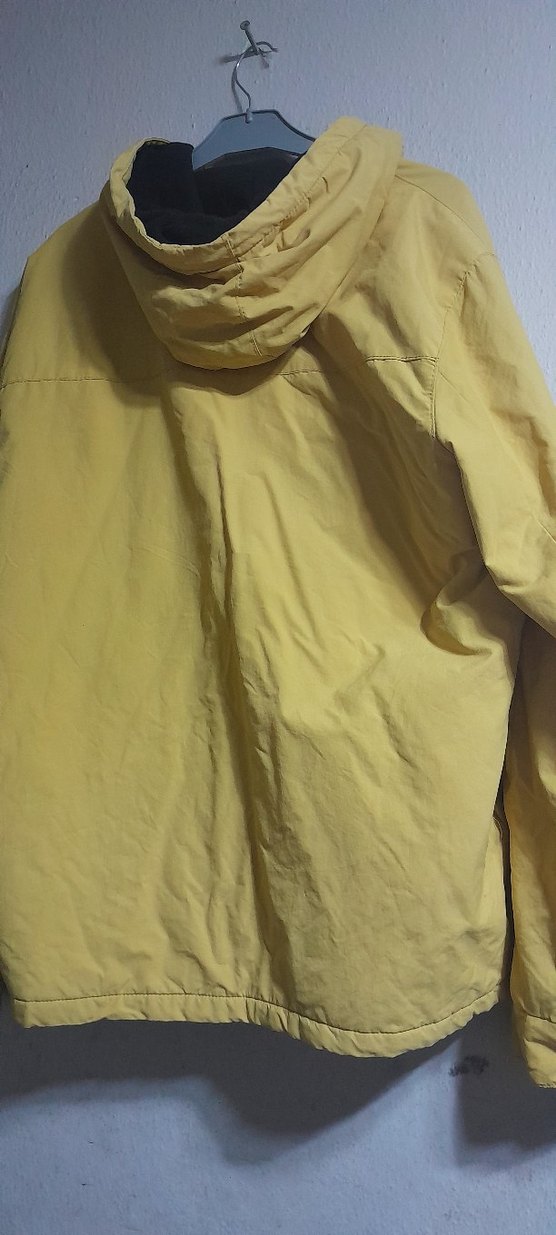 Bershka marka, L beden, kapüşonlu sarı anorak mont. - Görsel 5