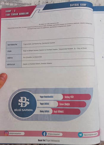 Beden Renk Kamp Sayısal Tam Tekrar 1500 Soru AYT