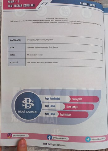 Beden Kamp Sayısal Tam Tekrar 1500 Soru AYT