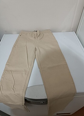 Dar paça krem rengi pantalon