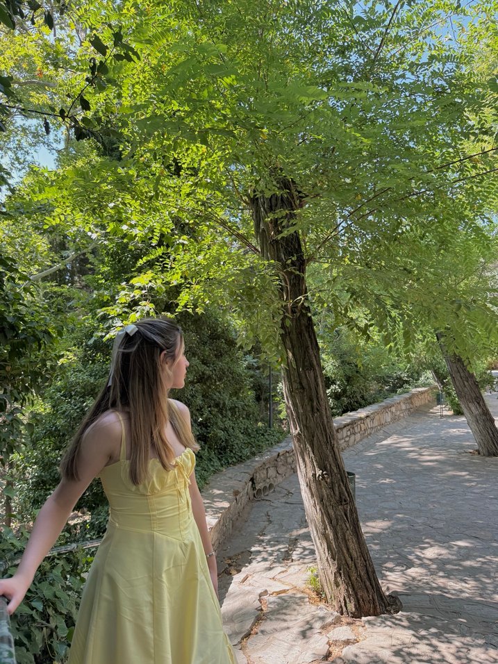 Sarı Butter Yellow Midi Askılı Fırfırlı Kadın Elbise - Görsel 2