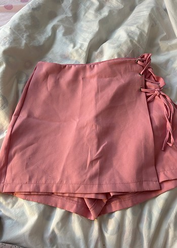 Pastel Pembe Mini Pamuklu Kadın Şort - Görsel 3