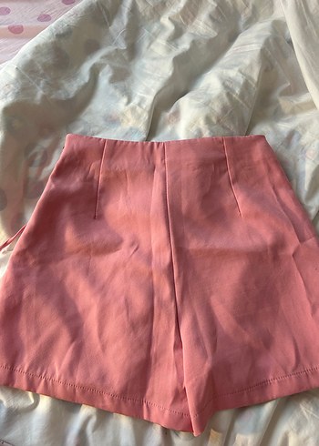 Pastel Pembe Mini Pamuklu Kadın Şort - Görsel 4