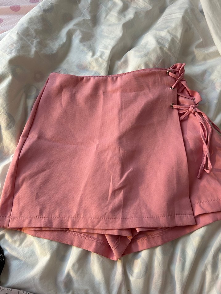 Pastel Pembe Mini Pamuklu Kadın Şort - Görsel 3