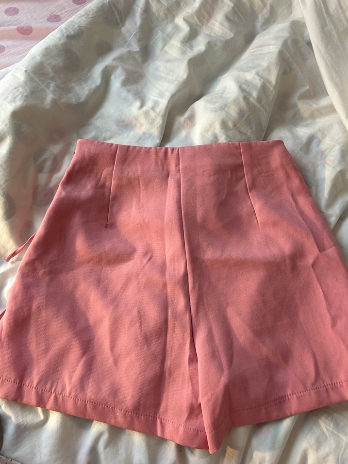 Pastel Pembe Mini Pamuklu Kadın Şort - Görsel 4