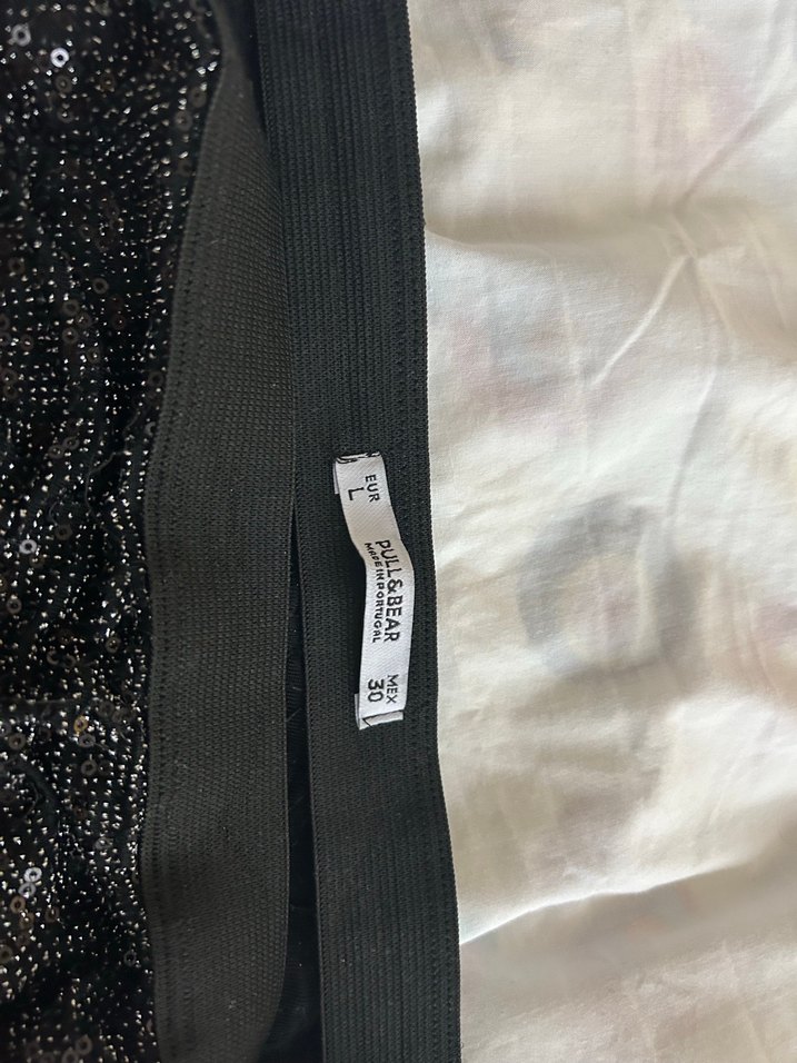 Pull Bear Siyah Simli Mini Etek - Görsel 2