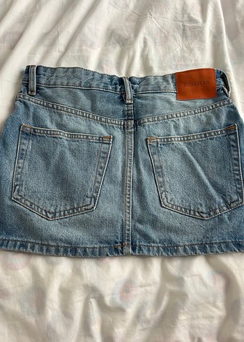 Pull Bear Mavi Denim Mini Etek - Görsel 3