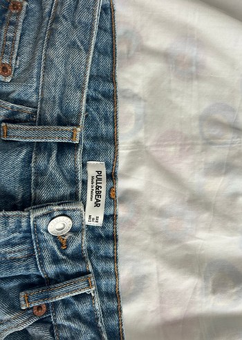 Pull Bear Mavi Denim Mini Etek - Görsel 4