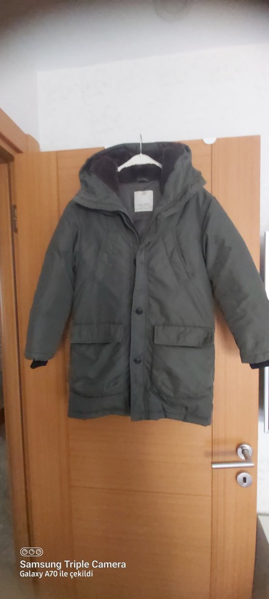 Koyu yeşil Erkek Çocuk Düğmeli fermuarlı  Zara Kaban - Görsel 2