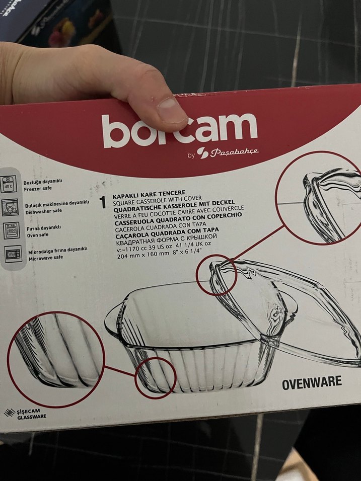 Borcam Kapaklı Kare Fırın Kabı - Görsel 2