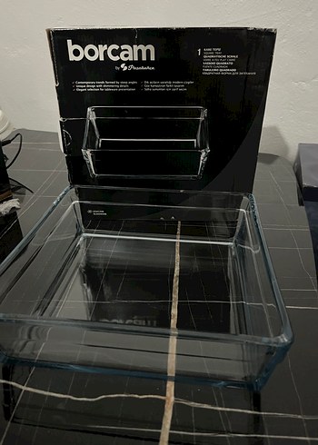 Borcam Siyah Cam Fırın Kabı kare - Görsel 2