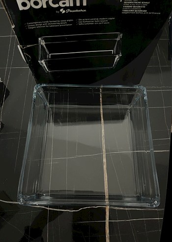 Borcam Siyah Cam Fırın Kabı kare - Görsel 3