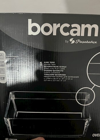 Borcam Siyah Cam Fırın Kabı kare - Görsel 4