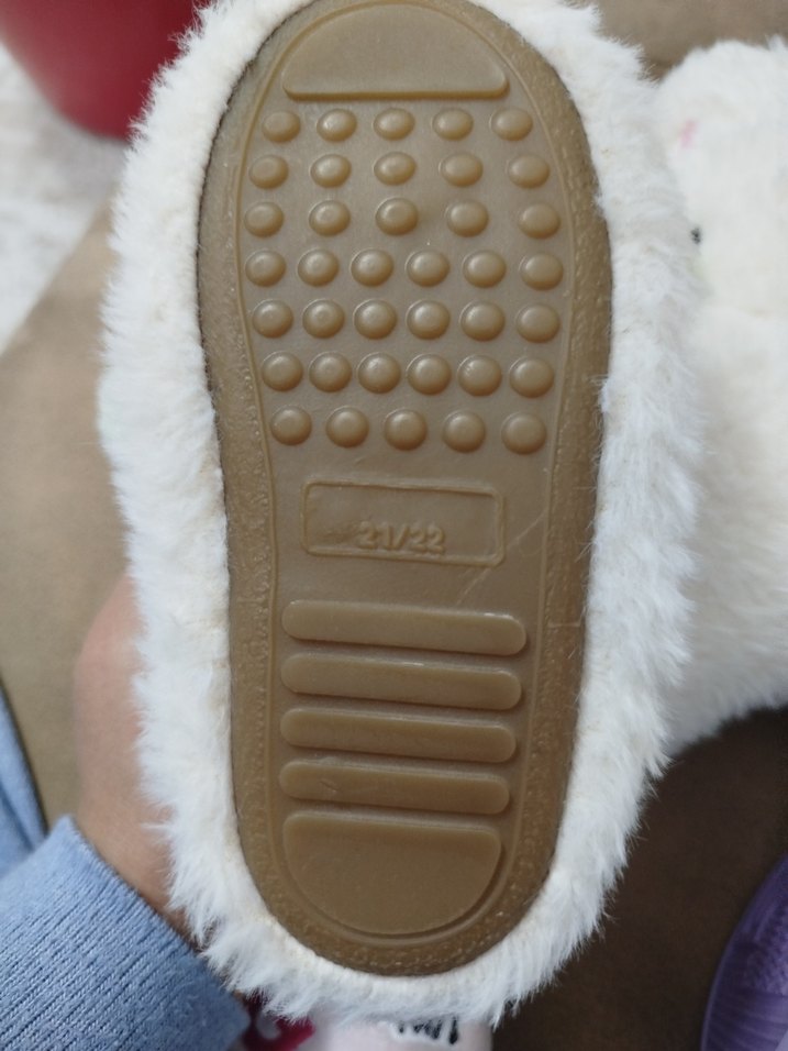 Sıfır Kız Çocuk Beyaz Peluş Ev Terliği - Görsel 3