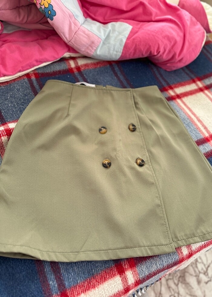 hiç giyilmemis haki düğme detaylı takım - Görsel 3