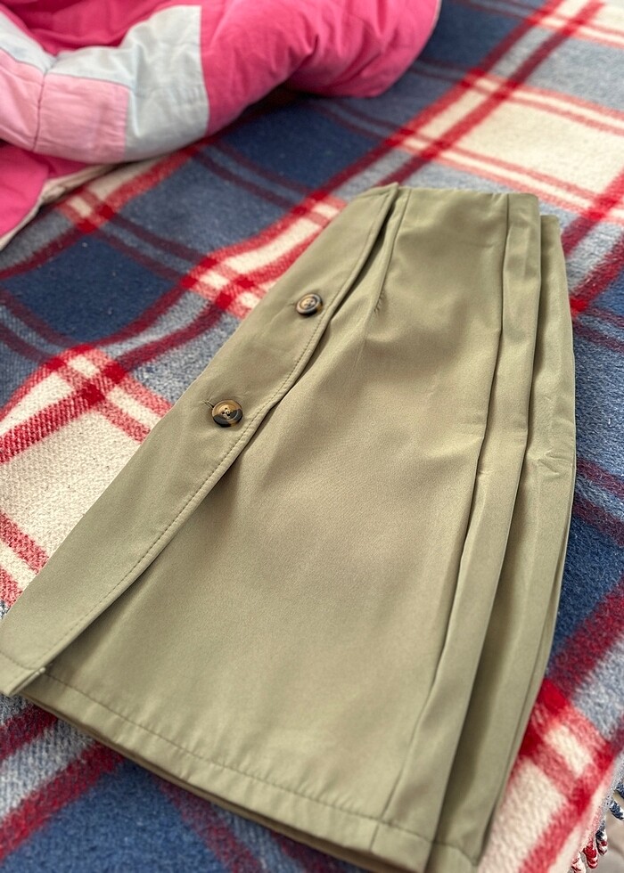 hiç giyilmemis haki düğme detaylı takım - Görsel 4