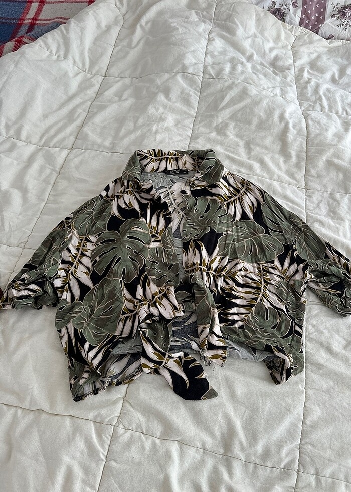 bohem yazlık crop gömlek bağlamalı - Görsel 3