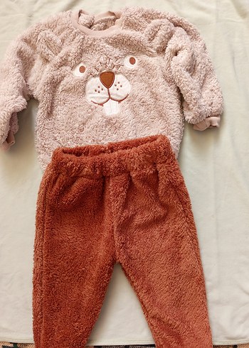 Kahverengi Peluş Bebek Kız Takımı