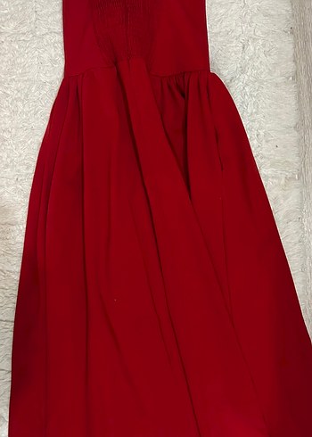 Kırmızı Drapeli Mini Abiye Elbise - Görsel 10