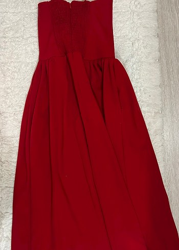 Kırmızı Drapeli Mini Abiye Elbise - Görsel 9