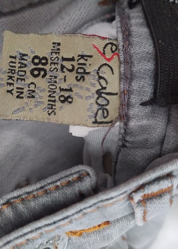 12-18 Ay Beden Gri Erkek Çocuk Denim Pantolon