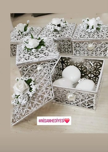 Dantel Detaylı Beyaz Vintage Nişan Hediyesi Kutusu