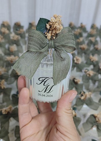 Gri Kurdeleli Vintage Düğün Şişesi - Görsel 2