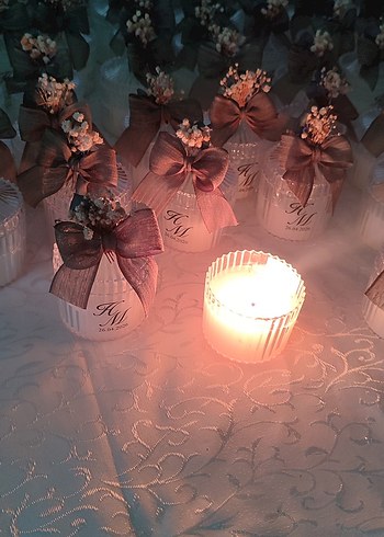 Gri Kurdeleli Vintage Düğün Şişesi - Görsel 4