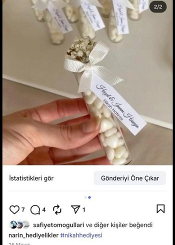 Beyaz Krem Nikah Şekeri Hediyelik Seti - Görsel 2