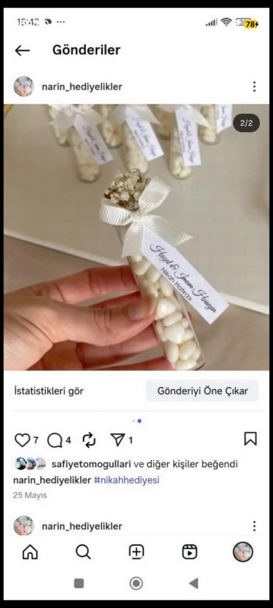 Beyaz Krem Nikah Şekeri Hediyelik Seti - Görsel 2