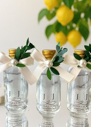 Beyaz Fiyonklu Şeffaf Hediyelik Şişe - Görsel 5