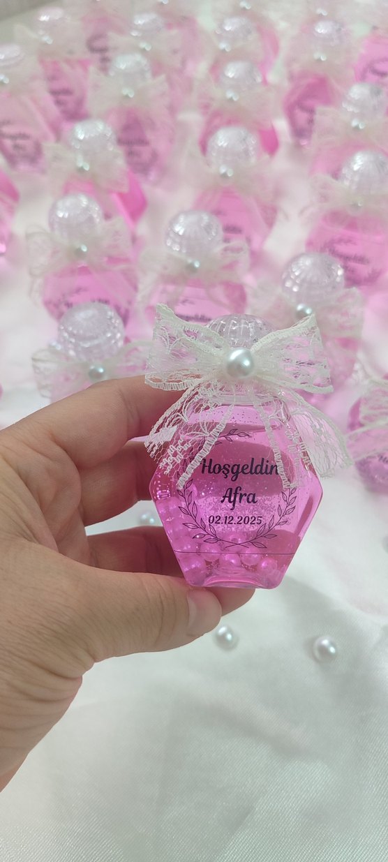 Kişiye Özel Pembe Hediyelik Şişe - Görsel 2