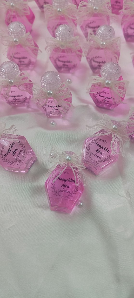 Kişiye Özel Pembe Hediyelik Şişe - Görsel 4