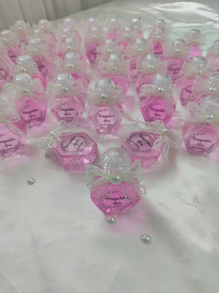 Kişiye Özel Pembe Hediyelik Şişe - Görsel 5