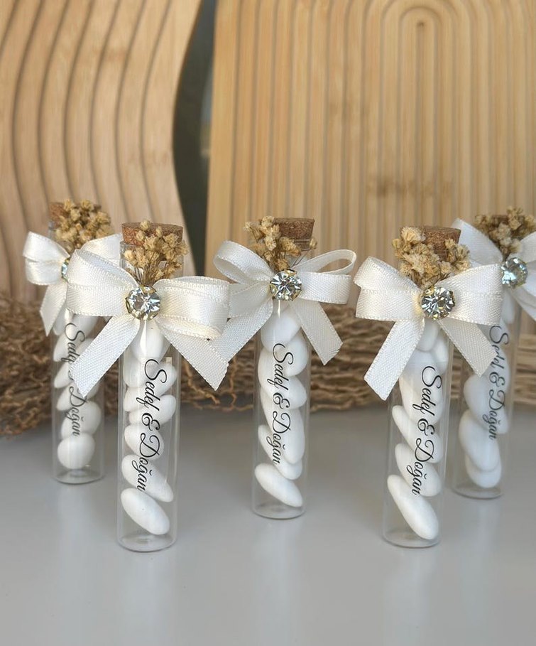 Beyaz Parlak Hediyelik Şeker Tüpü - Görsel 2