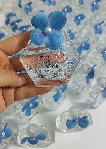 Mavi Çiçekli Kişiye Özel Hediye Şişesi - Görsel 10