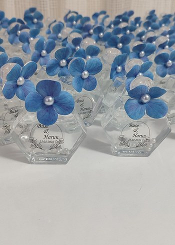 Mavi Çiçekli Kişiye Özel Hediye Şişesi - Görsel 6