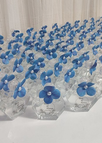 Mavi Çiçekli Kişiye Özel Hediye Şişesi - Görsel 7