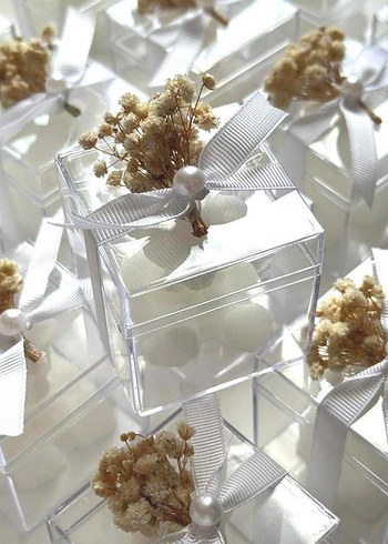 Beyaz Kurdeleli Mini Hediye Kutusu - Görsel 6