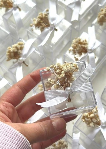 Beyaz Kurdeleli Mini Hediye Kutusu - Görsel 5