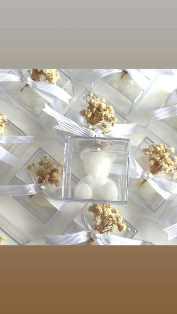 Beyaz Kurdeleli Mini Hediye Kutusu - Görsel 2