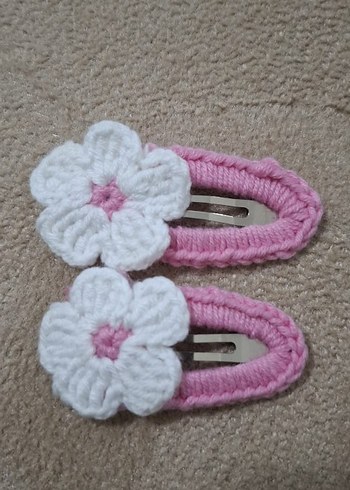 Renkli Nakışlı Örgü Çocuk Toka Seti - Görsel 2